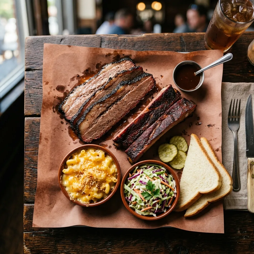 Catered BBQ plate from Dave's Smokehouse